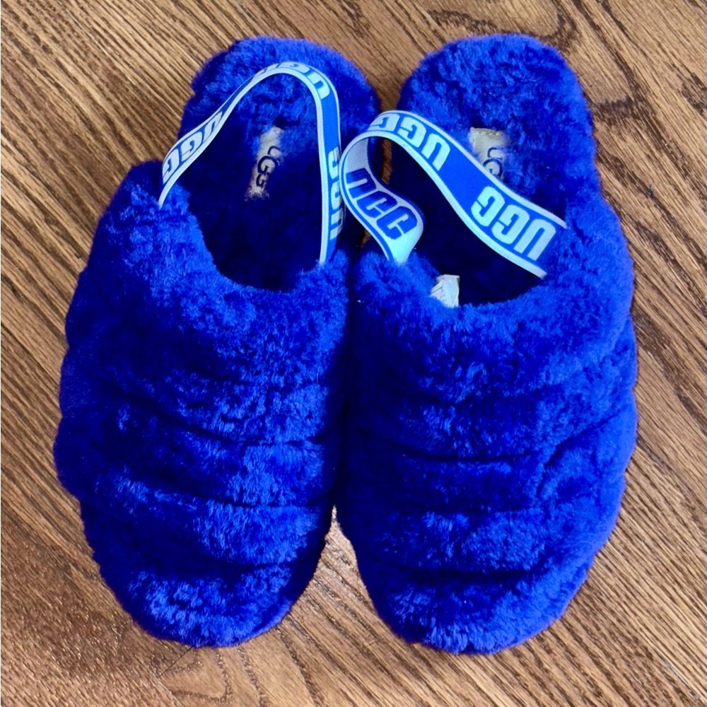 UGG Purple Fluffy Platform Slippers